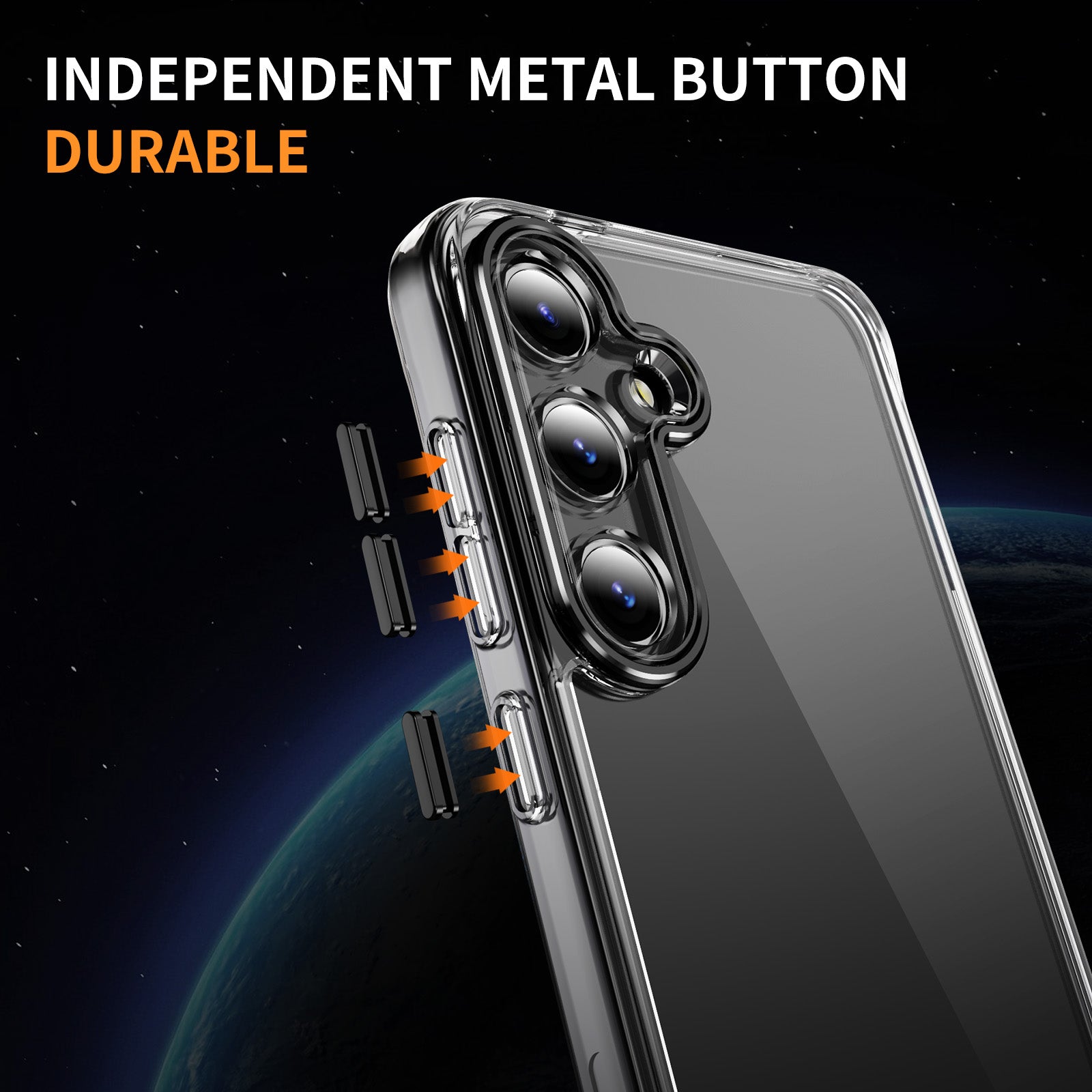 YSM For Samsung Galaxy S24+ Clear Phone Case Metal Lens Frame Protective Cover - Black YSM For Samsung Galaxy S24+ Clear Phone Case Metal Lens Frame Protective Cover - Black